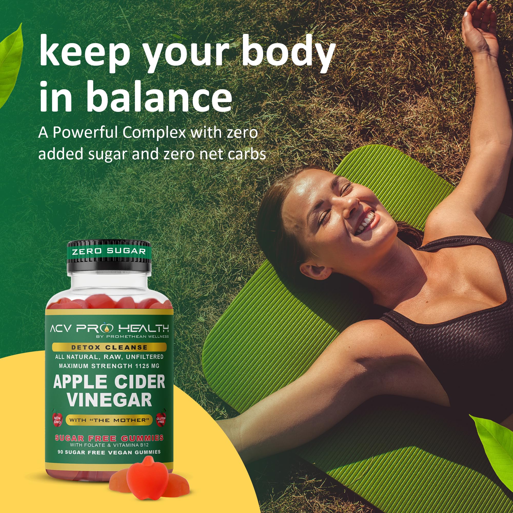 Promethean Wellness ACV Pro Gummies being poured into a hand for daily use.