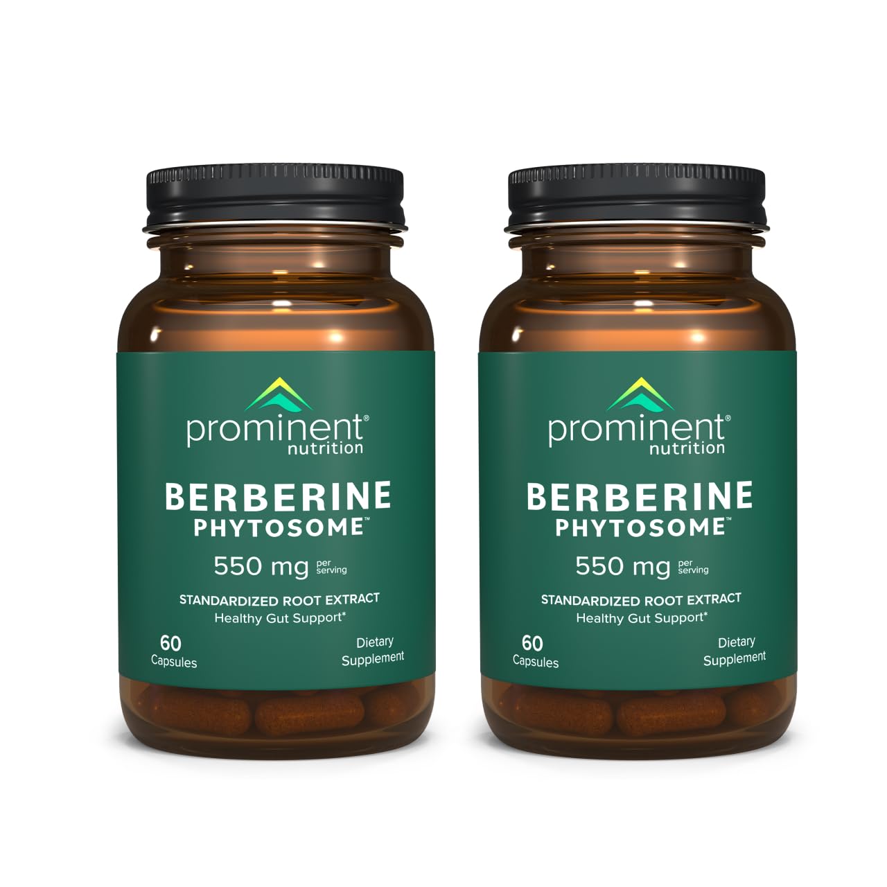 Front view of Prominent Nutrition Berberine Phytosome supplement 2 pack