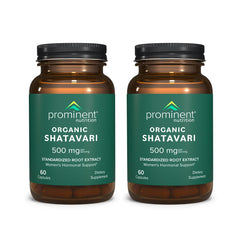 Prominent Nutrition Organic Shatavari Capsules bottle – 60 capsules, 500 mg, 2-pack