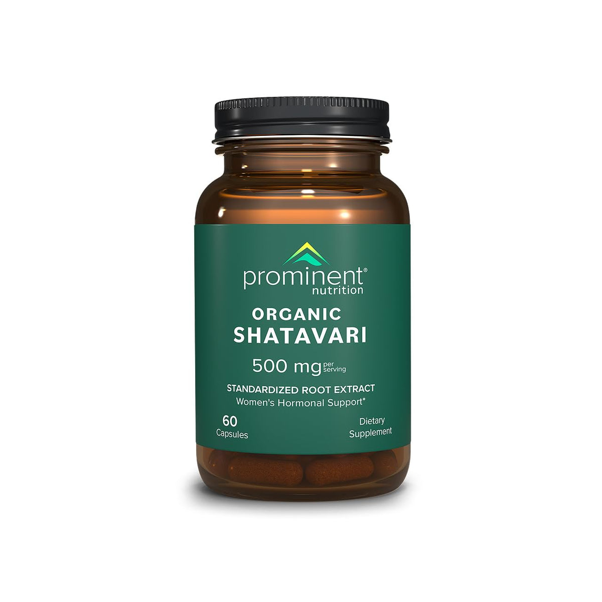 Bottle and label of Prominent Nutrition Organic Shatavari Capsules