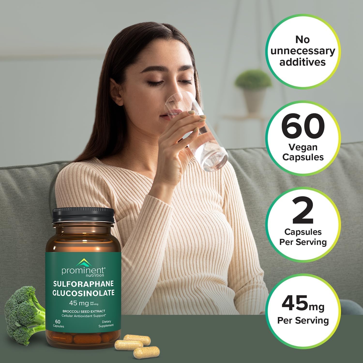 Wellness lifestyle image featuring supplements and healthy living