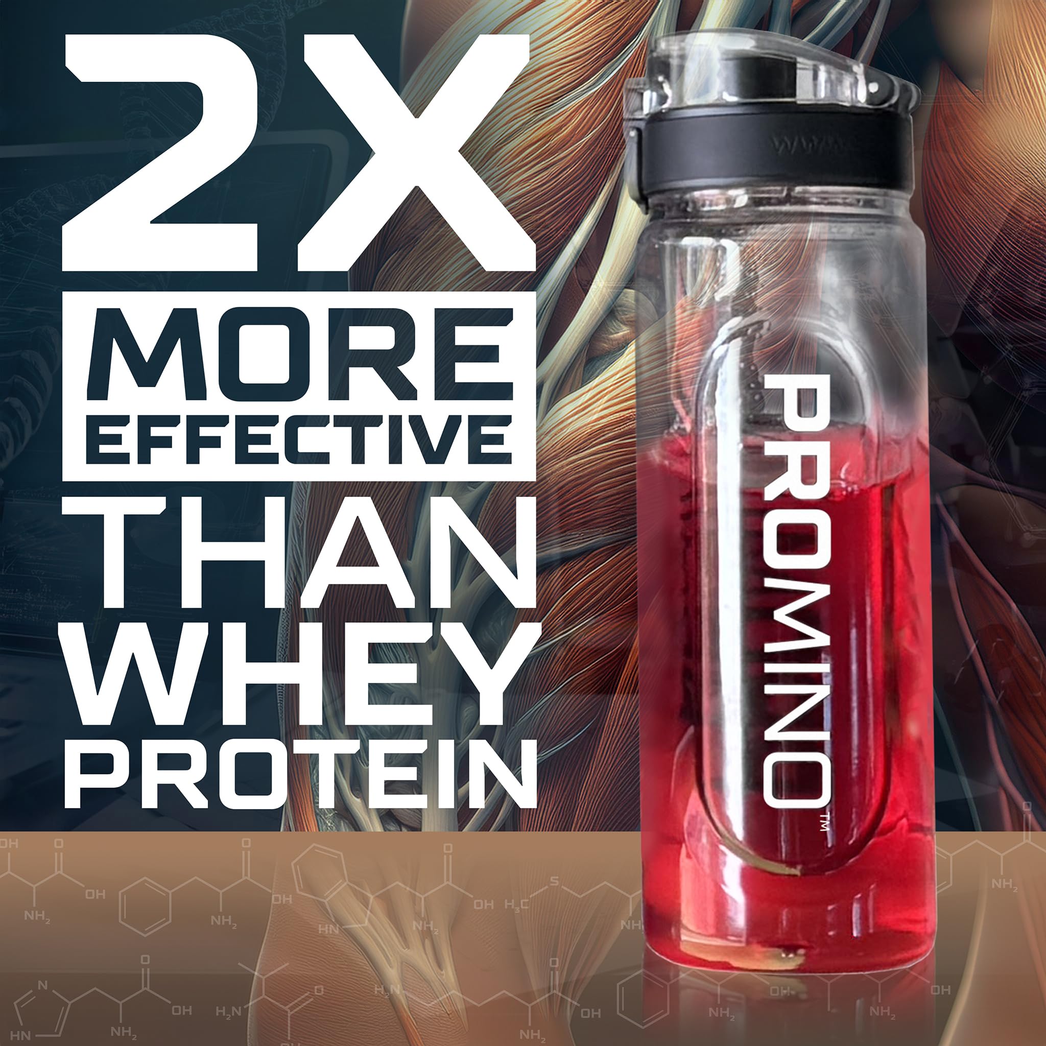 Promino raspberry powder being mixed shows quick, sugar-free recovery option