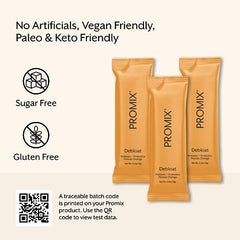 Close-up of ProMix Debloat label featuring Baobab and Vitamin C