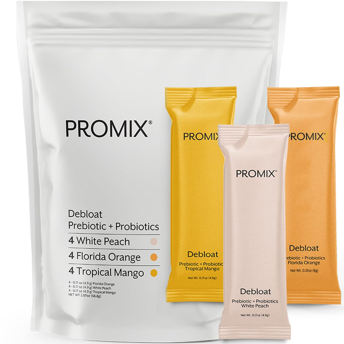 Front view of ProMix Debloat packaging