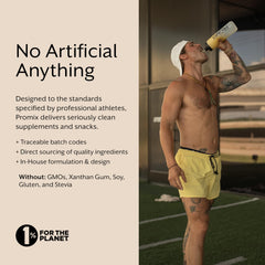 ProMix L-Carnitine powder being mixed in water for a flavorless pre-workout boost