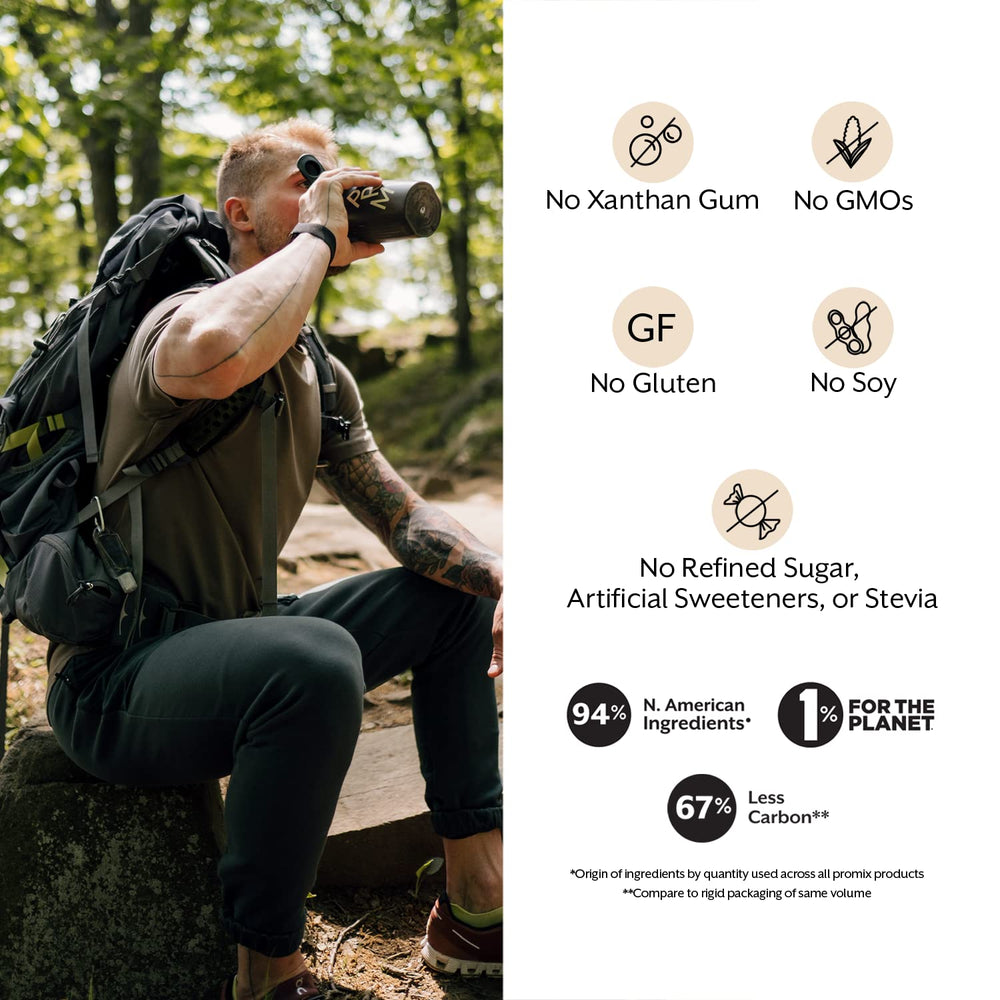 Packaging highlights clean ingredients, North America sourcing, and GMP facilities.