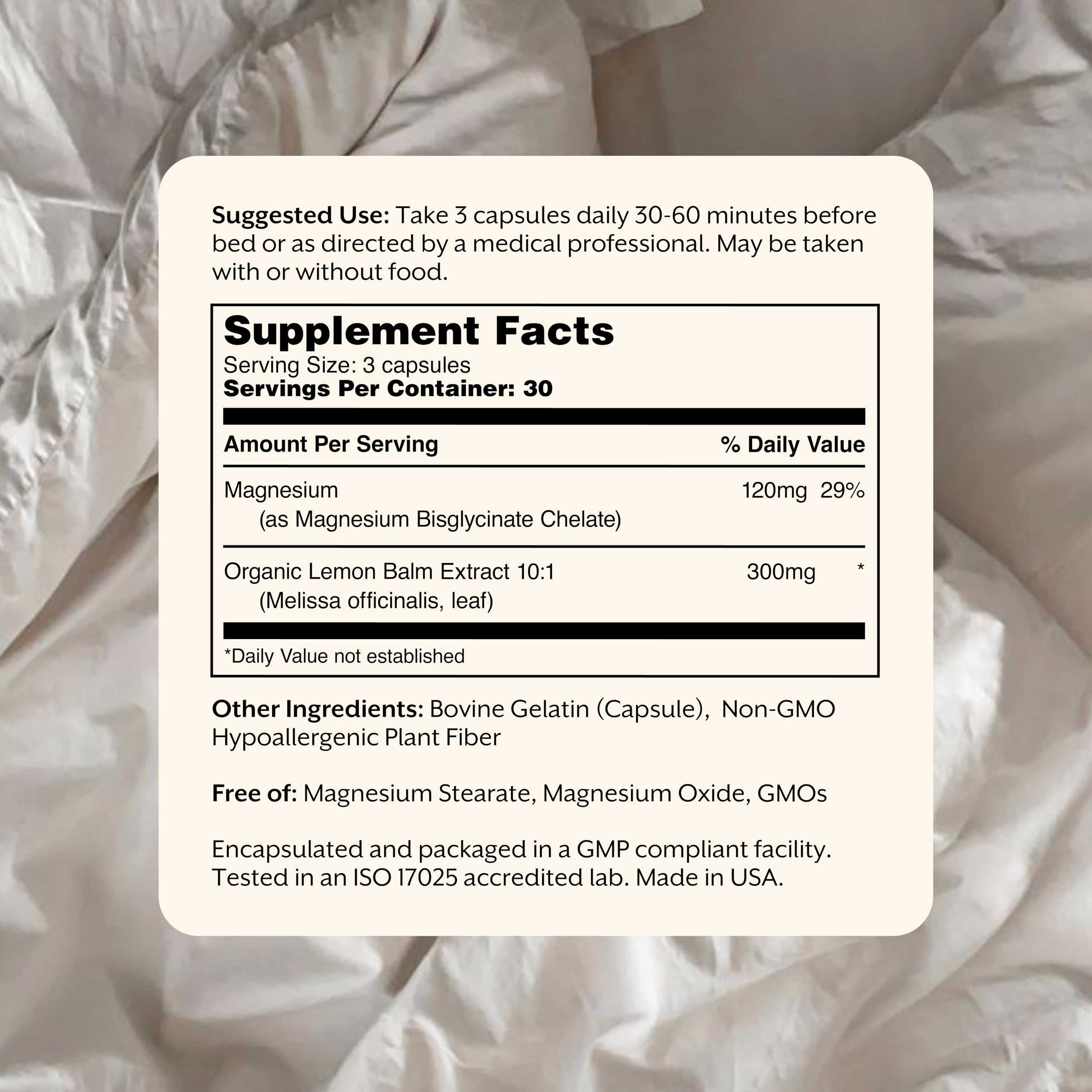 Close-up of magnesium bisglycinate supplement