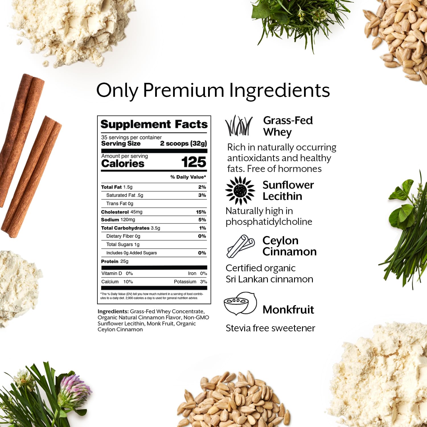 ProMix Nutrition whey cinnamon swirl scoop ready for quick shakes.