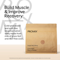 ProMix Nutrition whey protein ingredients closeup highlighting grass-fed dairy and cacao