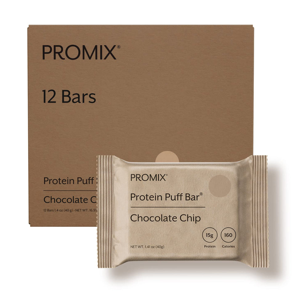 Promix Protein Puff Bars 12-pack Chocolate Chip front view