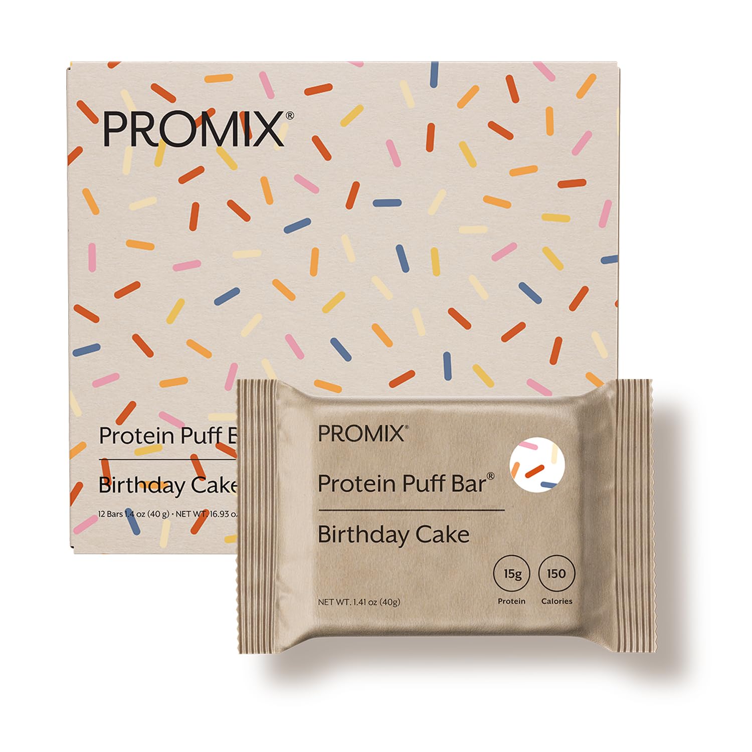 ProMix Protein Puff Bars Birthday Cake front packaging