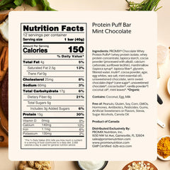 Promix Protein Puff Bars mint chocolate texture in detail