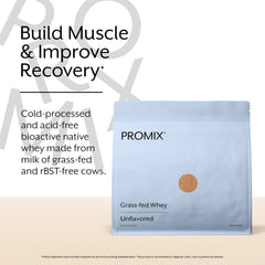 Promix Whey Protein packaging highlighting gluten free and keto friendly