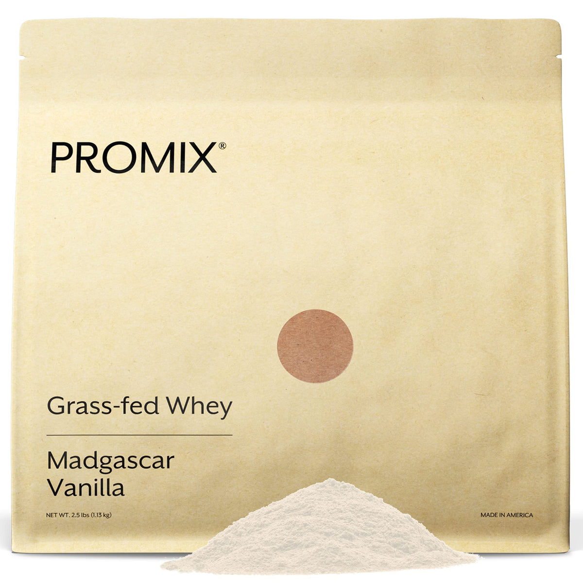 Promix Nutrition Vanilla Whey Protein Powder canister front view.