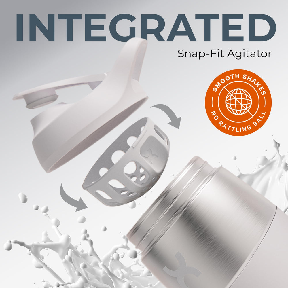 Promixx 32oz shaker leak-proof design prevents spills in gym bags and cars.