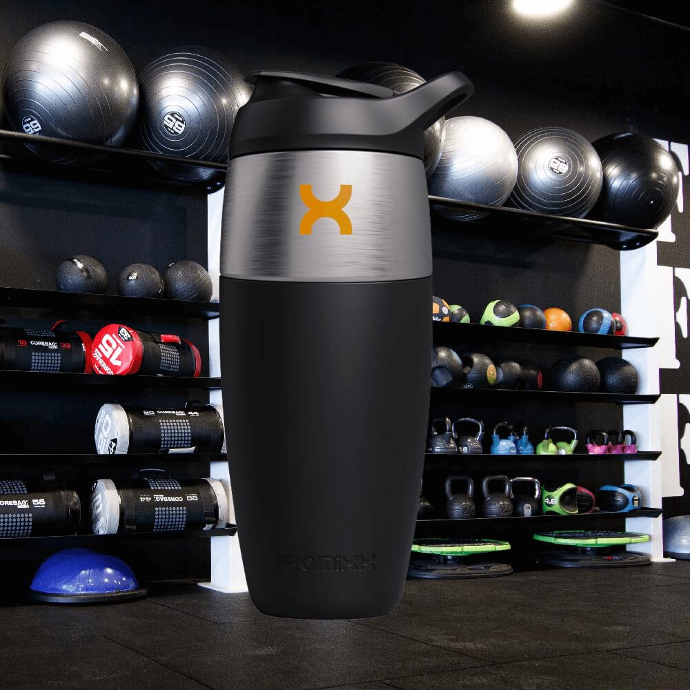 Promixx leak-proof lid ensures secure sealing during workouts and travel.