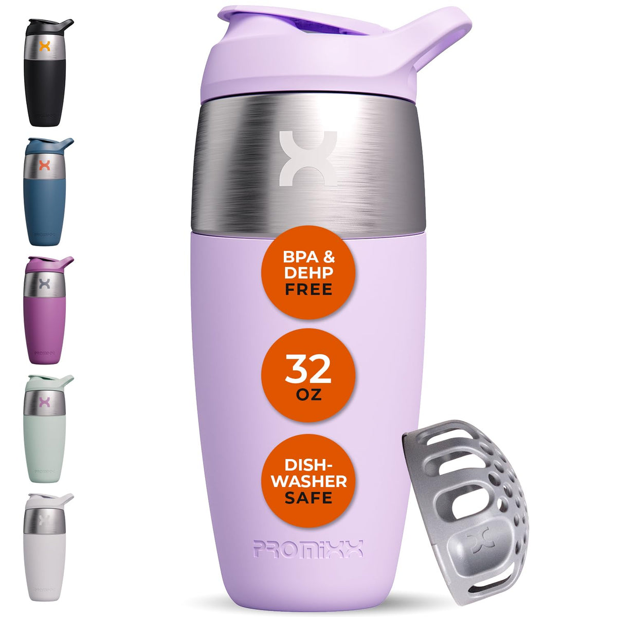 Promixx Pursuit 32oz bottle front view for protein shakes on the go