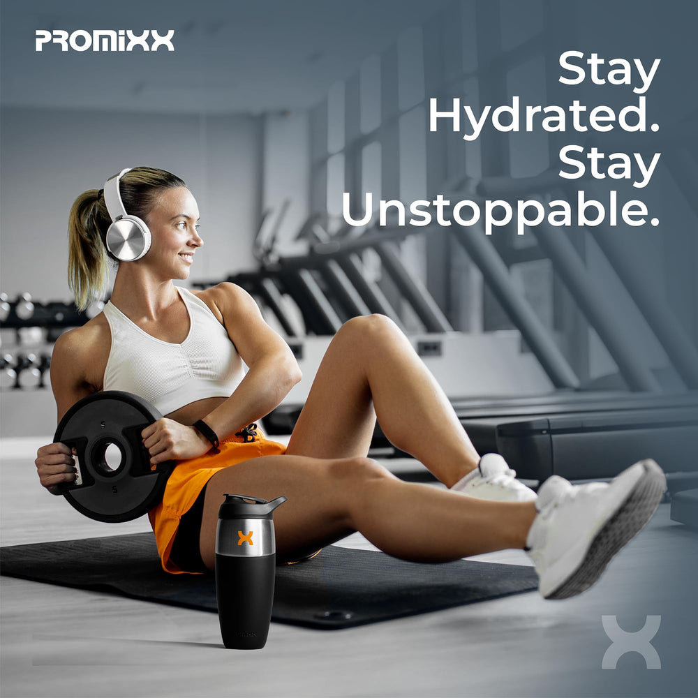 Promixx Pursuit bottle in gym bag ready for workouts and refills