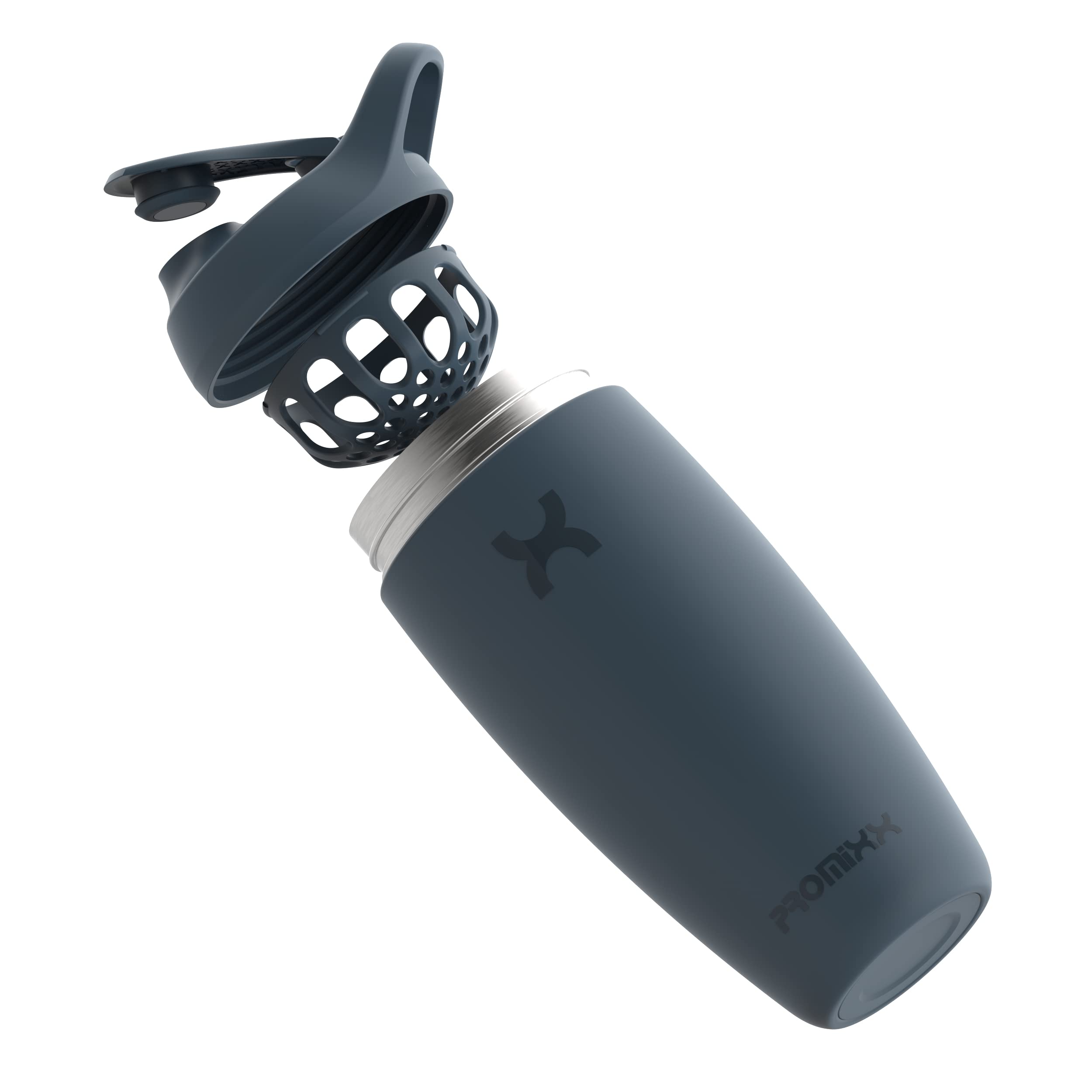 Promixx Pursuit insulated double-wall keeps drinks cold during commutes.