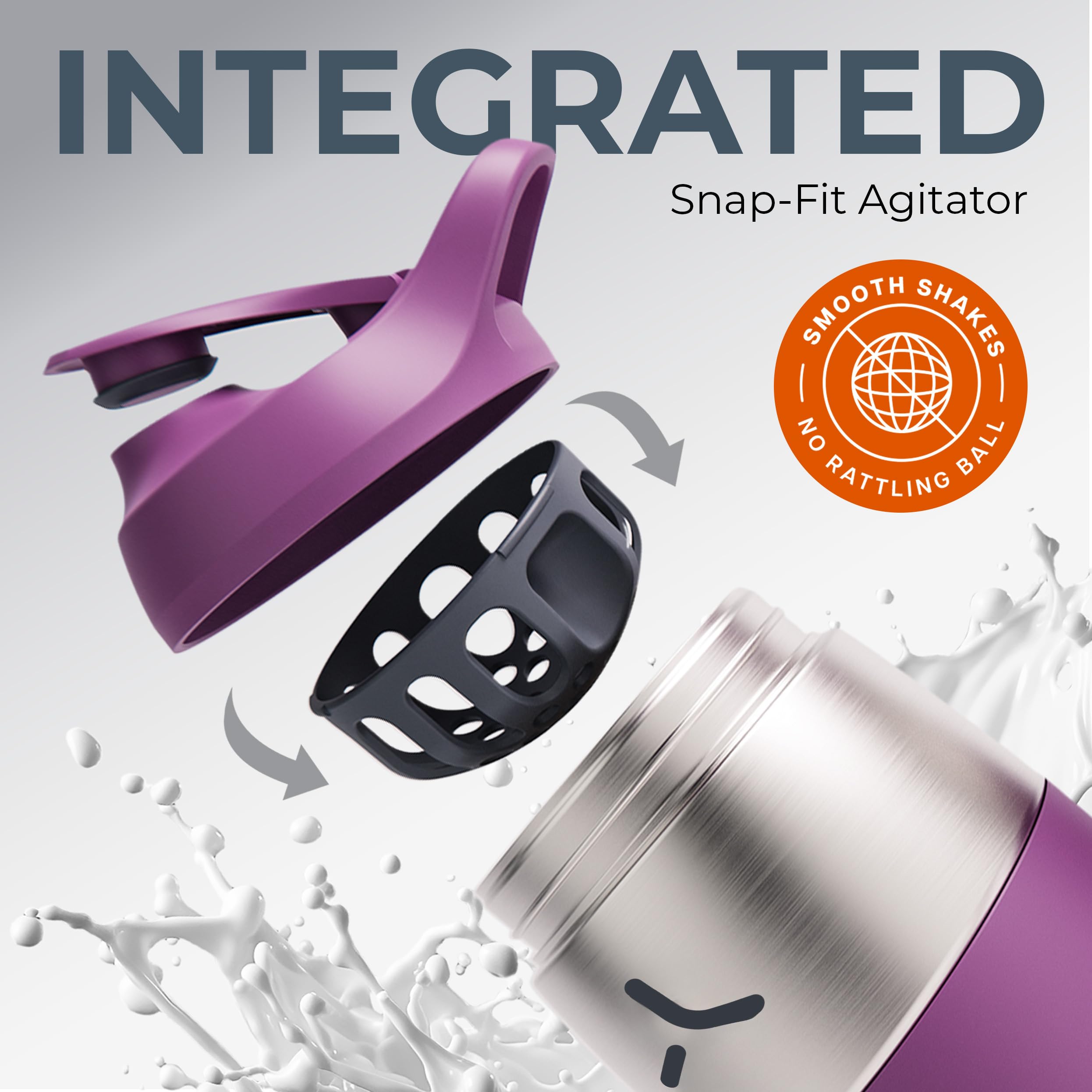 Promixx snap-fit agitator visible for smooth, lump-free shakes
