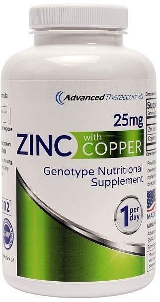 Bottle of ProOptic Zinc & Copper Formula 180 capsules
