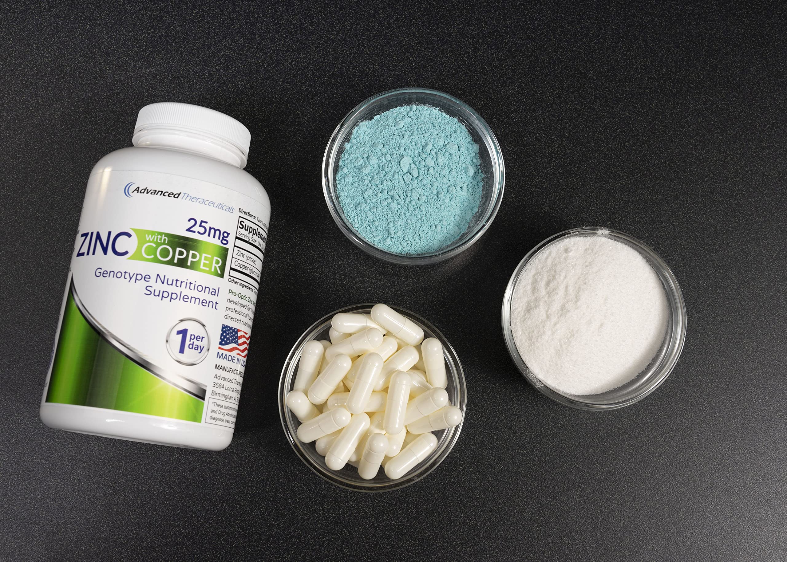 ProOptic Zinc & Copper Formula 180-cap bottle with packaging