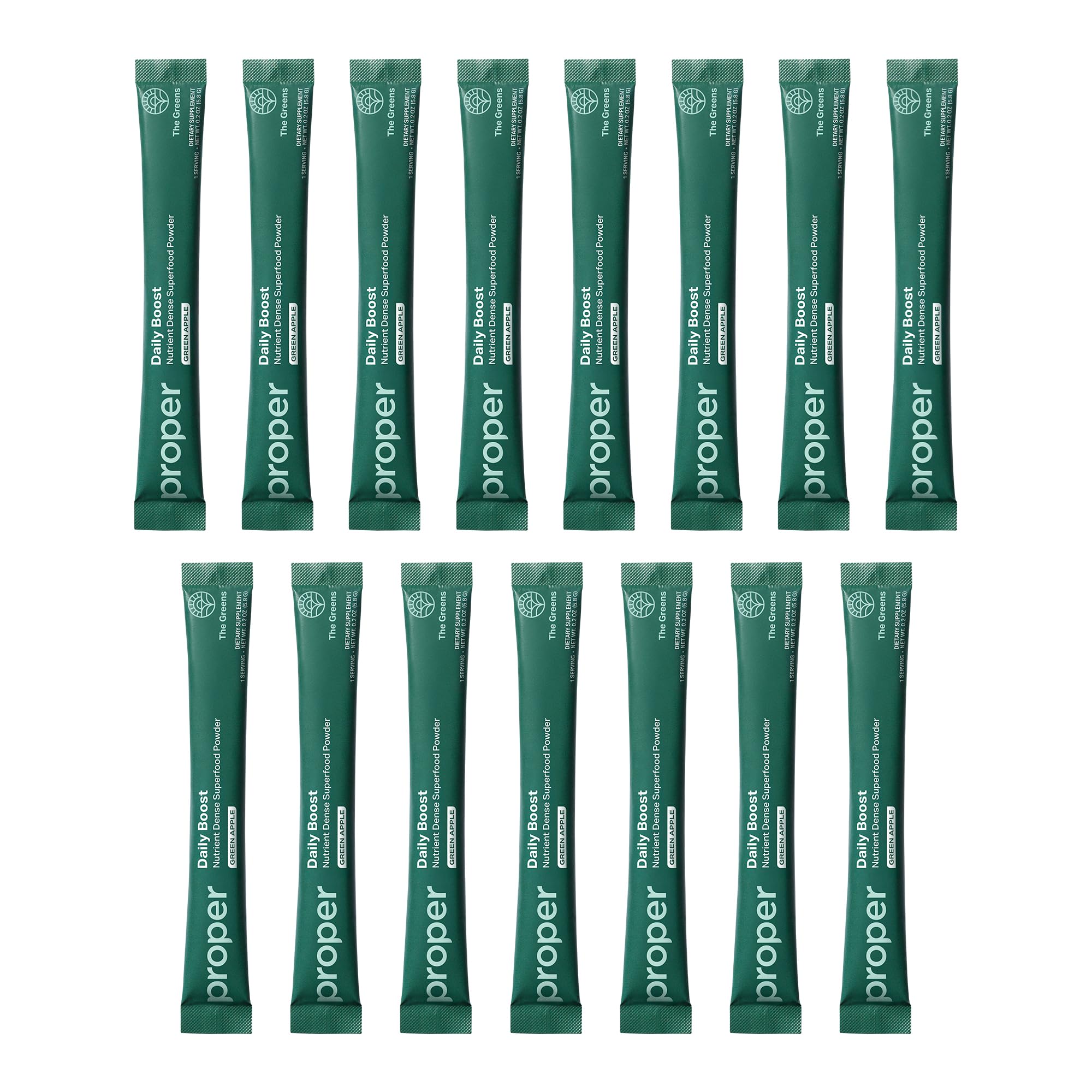 Close-up of greens powder blend ingredients