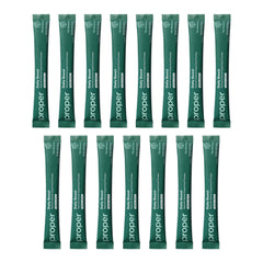 Close-up of greens powder blend ingredients