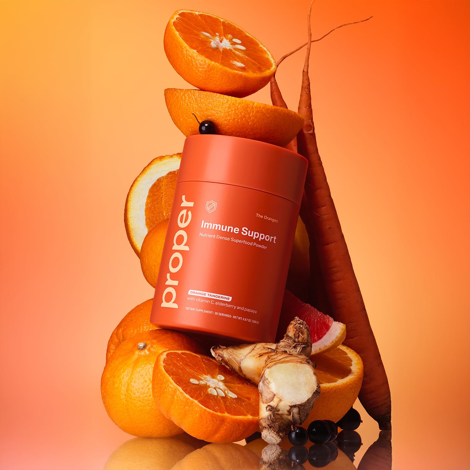 Finished product packaging for Proper The Oranges powder