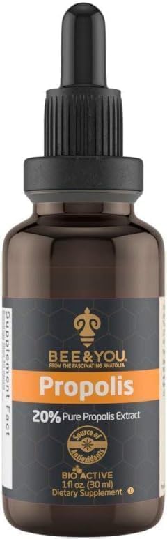 Close-up of ingredients for Propolis 30% drops