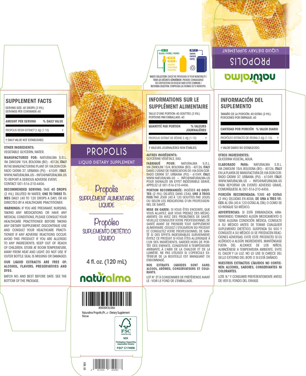 Alcohol-free propolis drops in 2 ml dropper