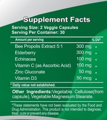 Product packaging showing Propolis and Elderberry Fusion