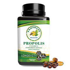 Bottle of Propolis Health Capsules with 1000mg per dose label