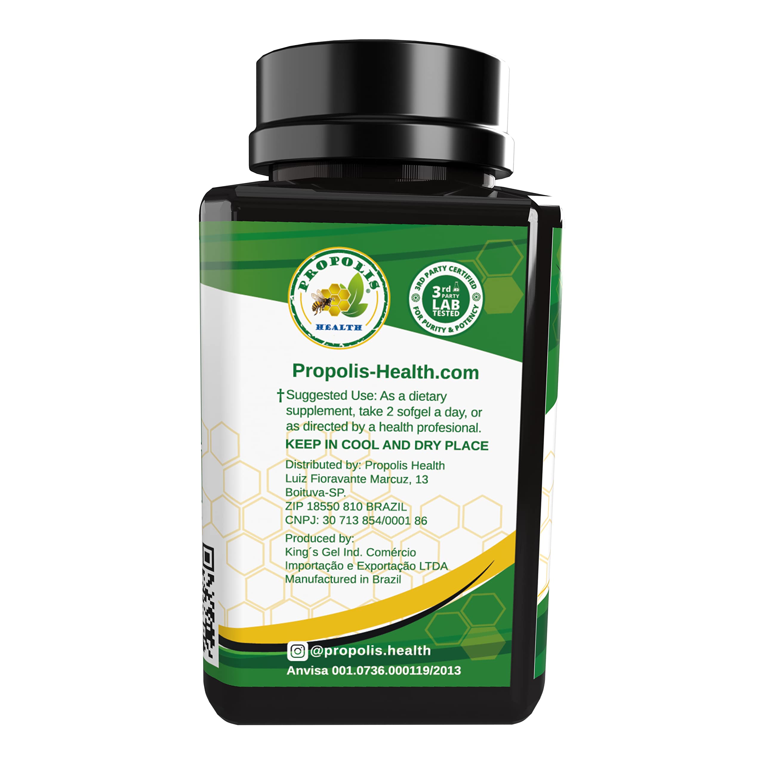 Natural wellness propolis health product on wooden surface