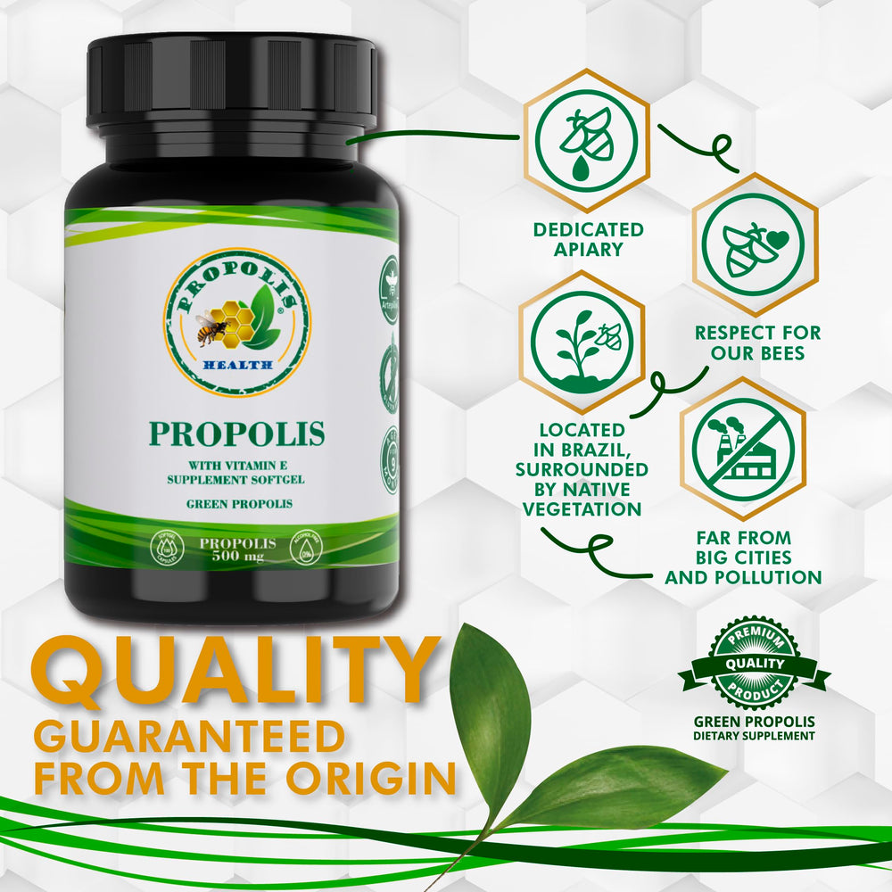 Brazilian green propolis extract bottle label