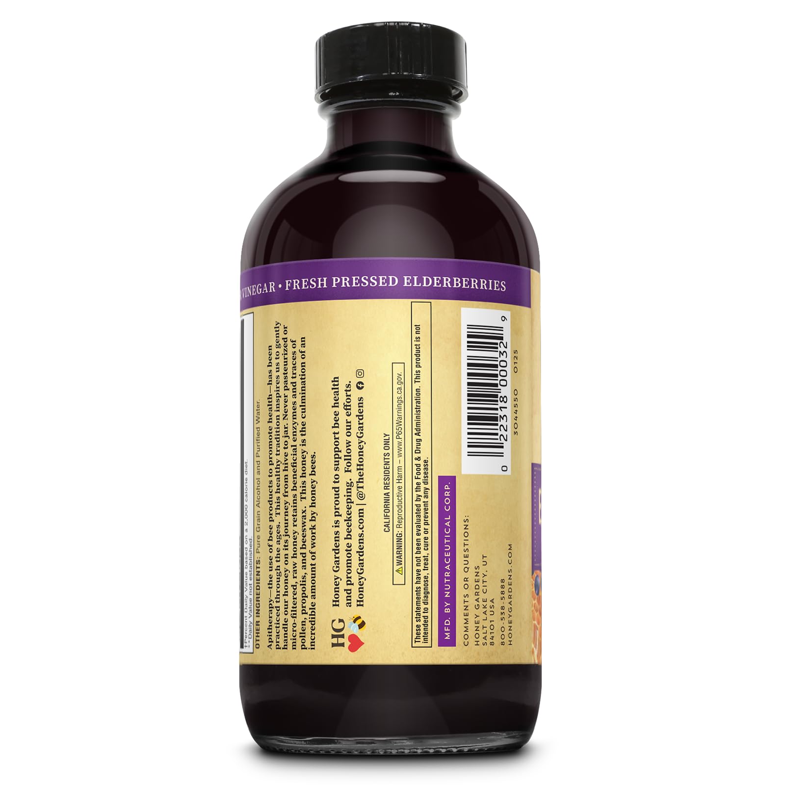 Propolis tincture and organic apple cider vinegar bottles