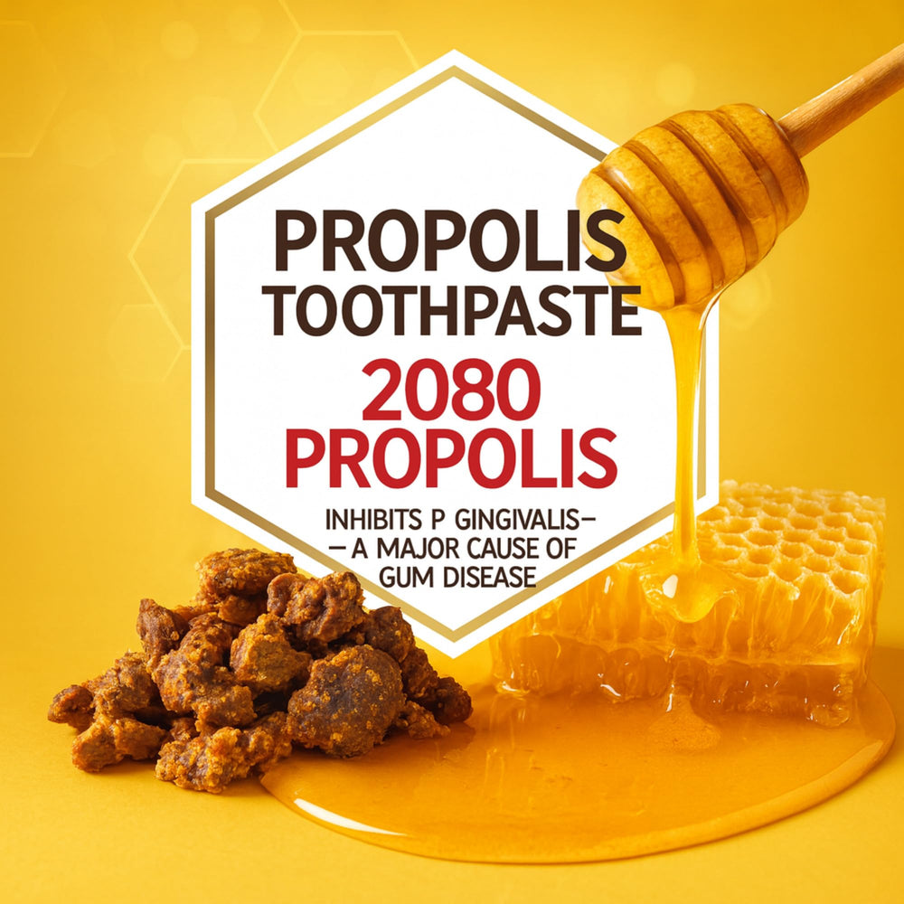 Bulk 150g x 3 Propolis Toothpaste packs on a shelf