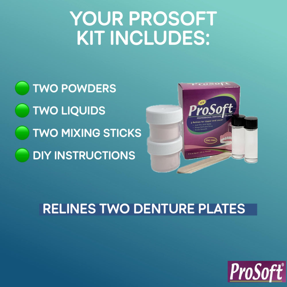 Zinc-free denture reliner sachets