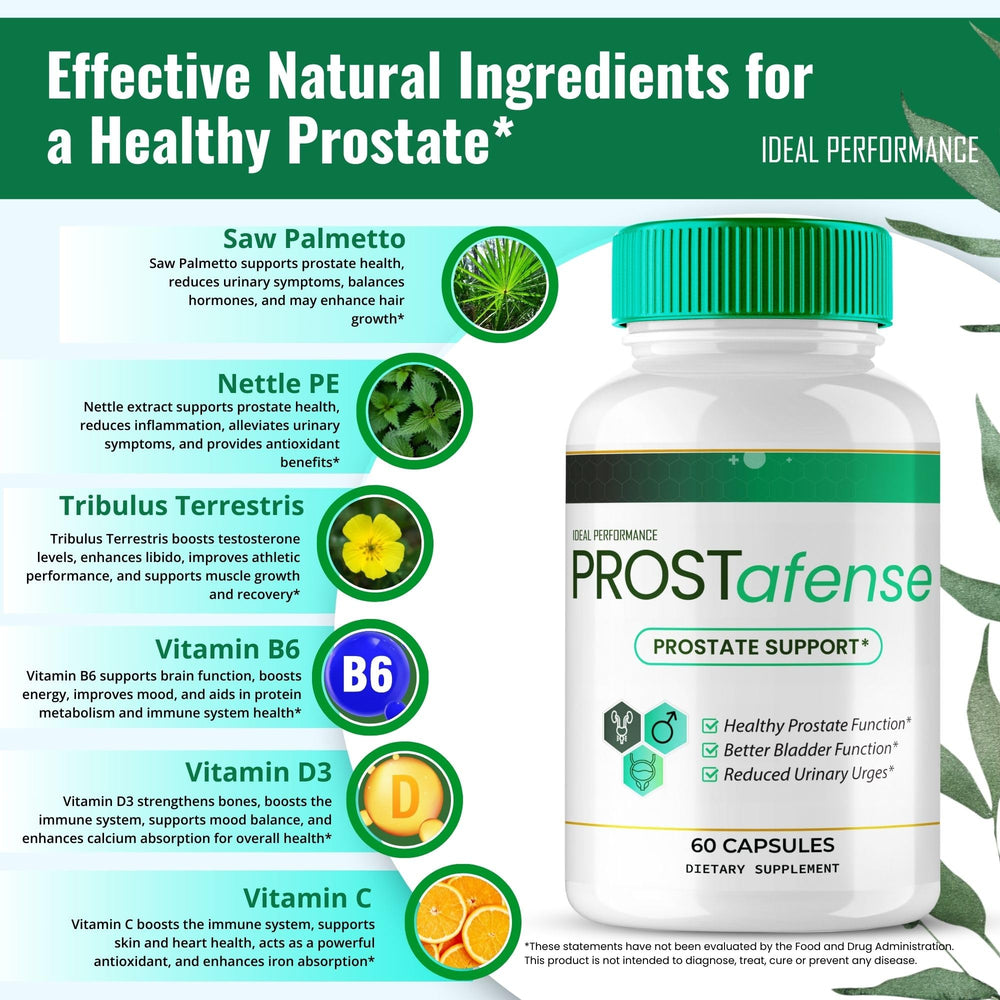 Prostafense All Natural Support Pills label