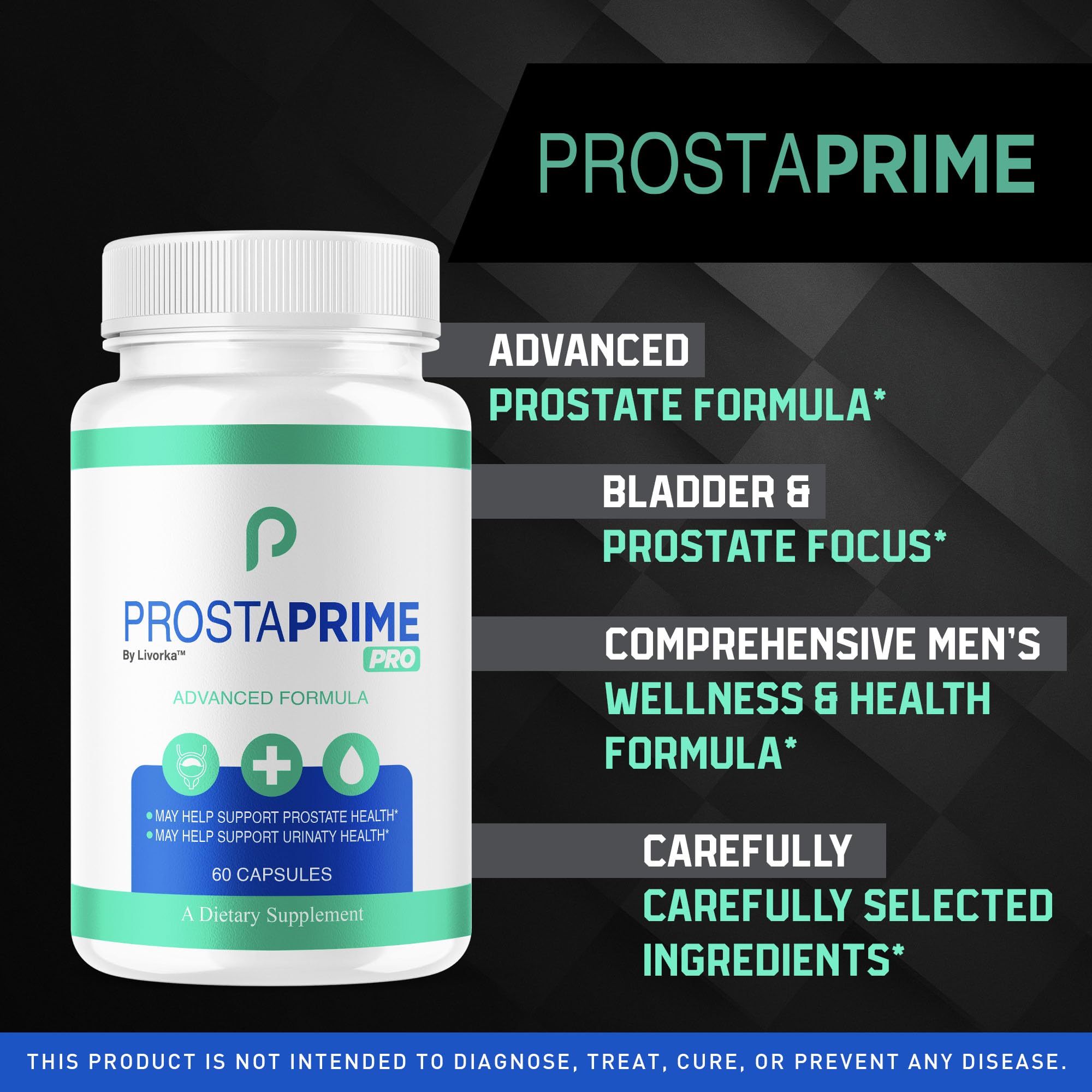 Front view of ProstaPrime Pro Capsules bottle
