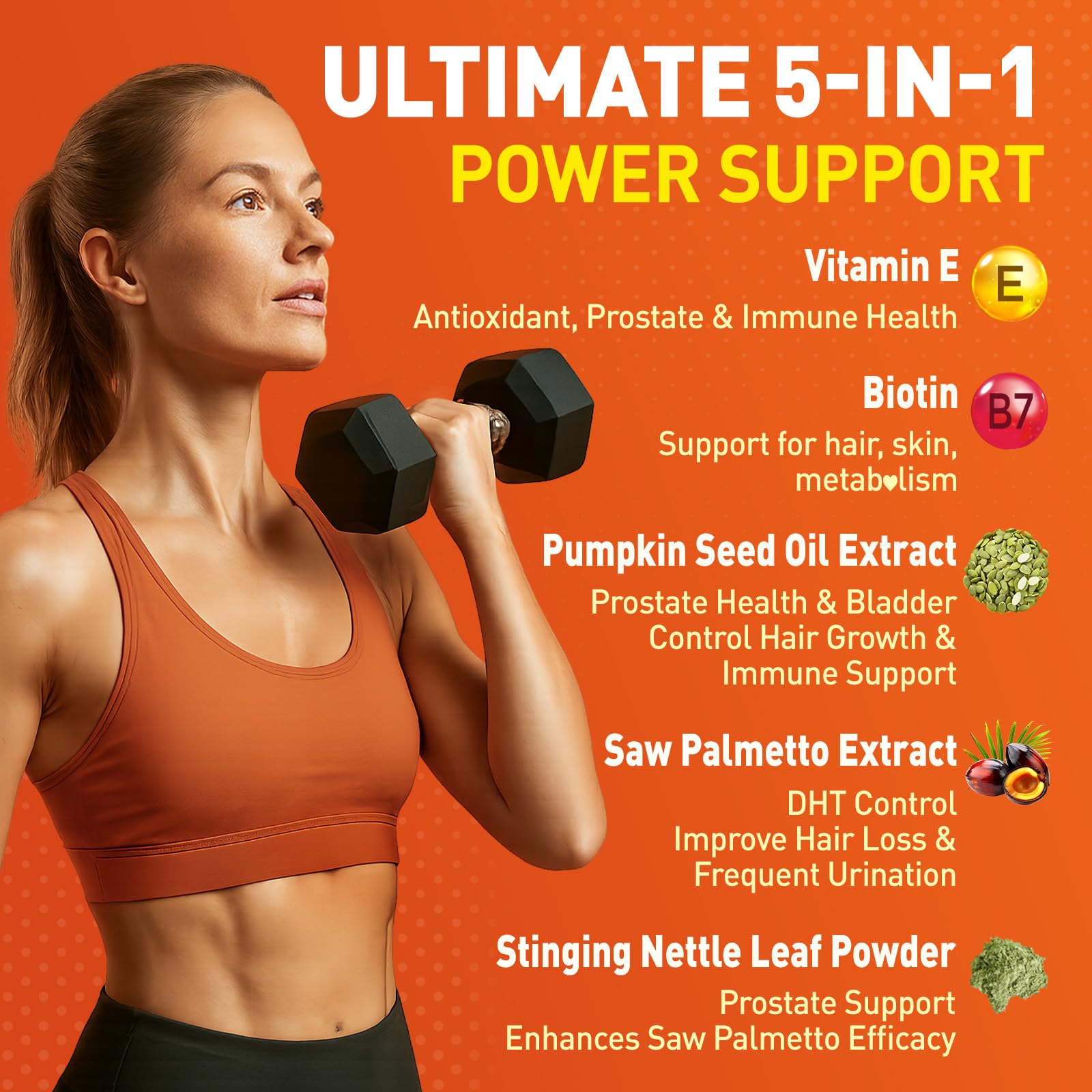 Icons illustrating prostate health benefits