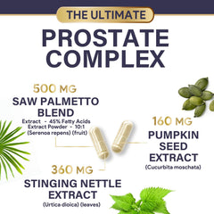 Ingredient blend: Saw Palmetto, Nettle Root, Pumpkin Seed