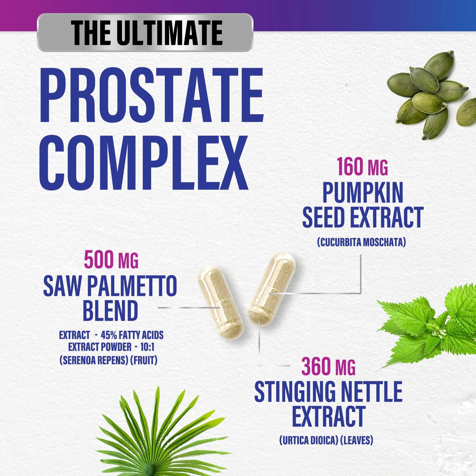 Pumpkin seed extract capsules for prostate health