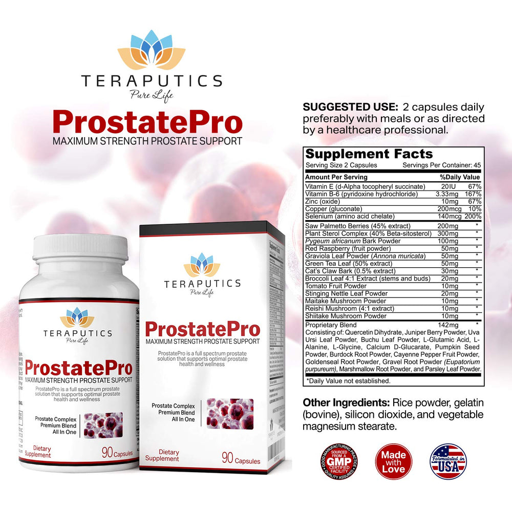 Close-up of ProstatePro bottle label