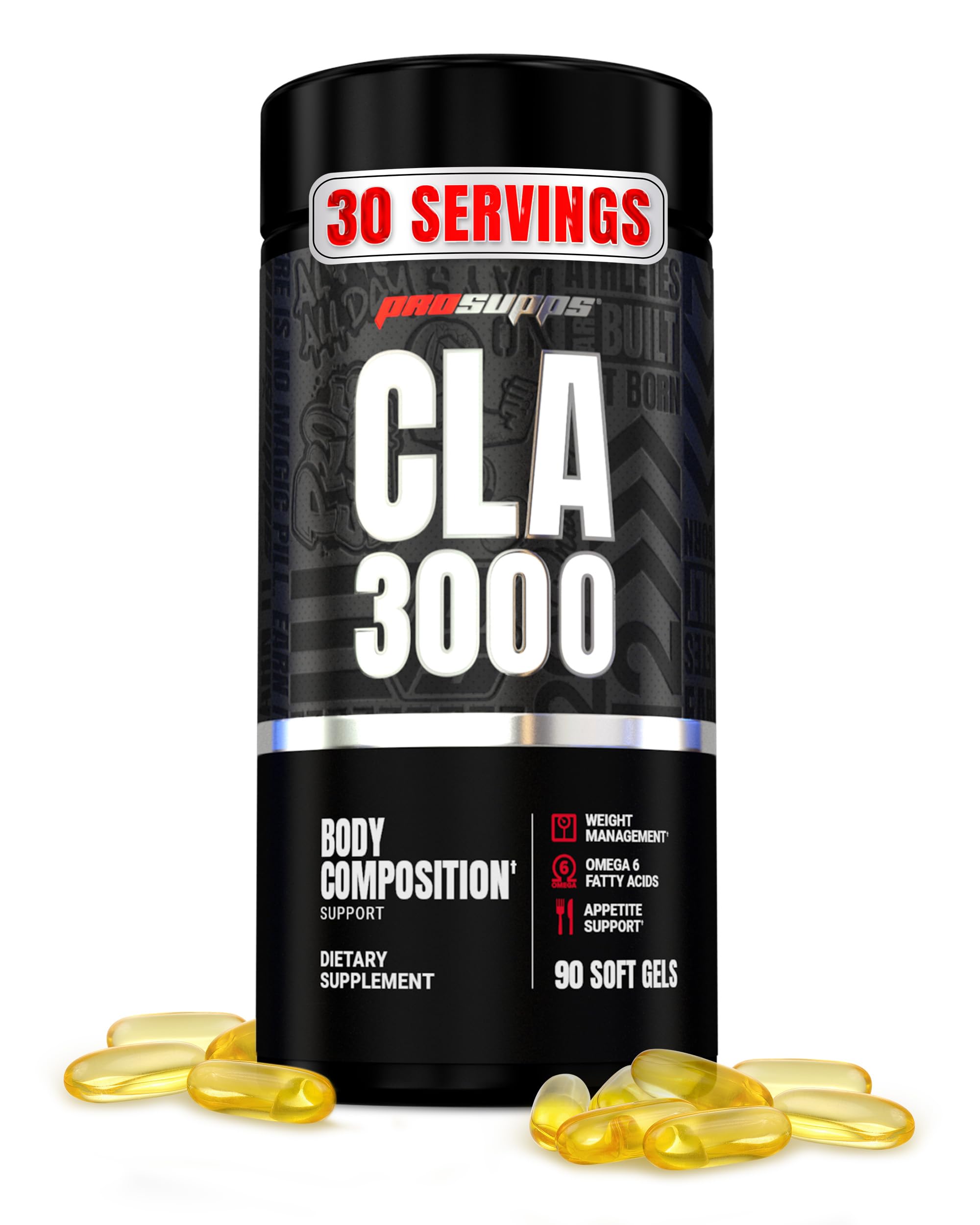 PROSUPPS CLA 3000 bottle front view supports lean physique goals.