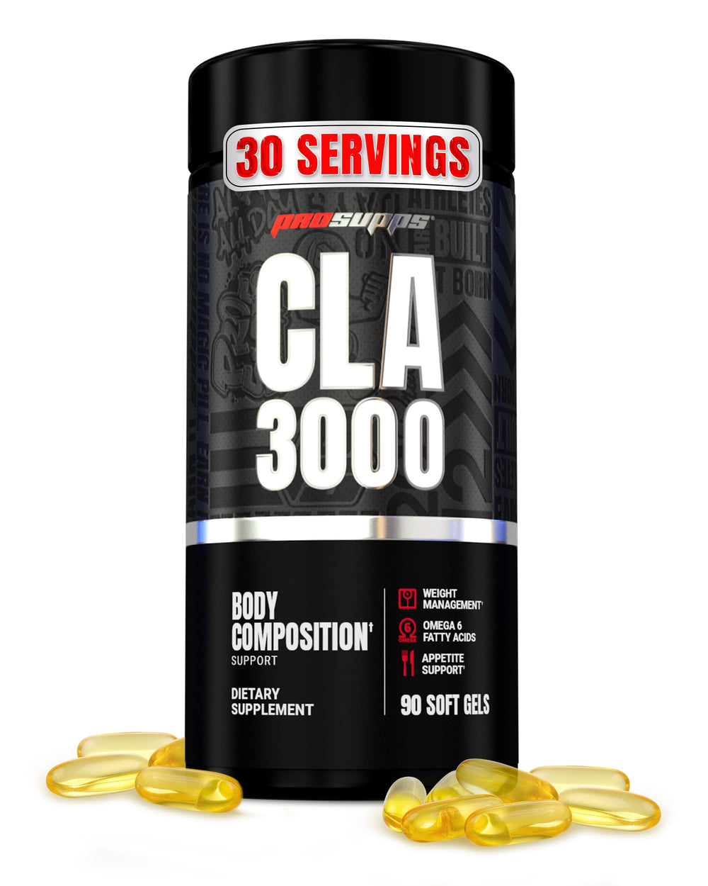 PROSUPPS CLA 3000 bottle front view supports lean physique goals.