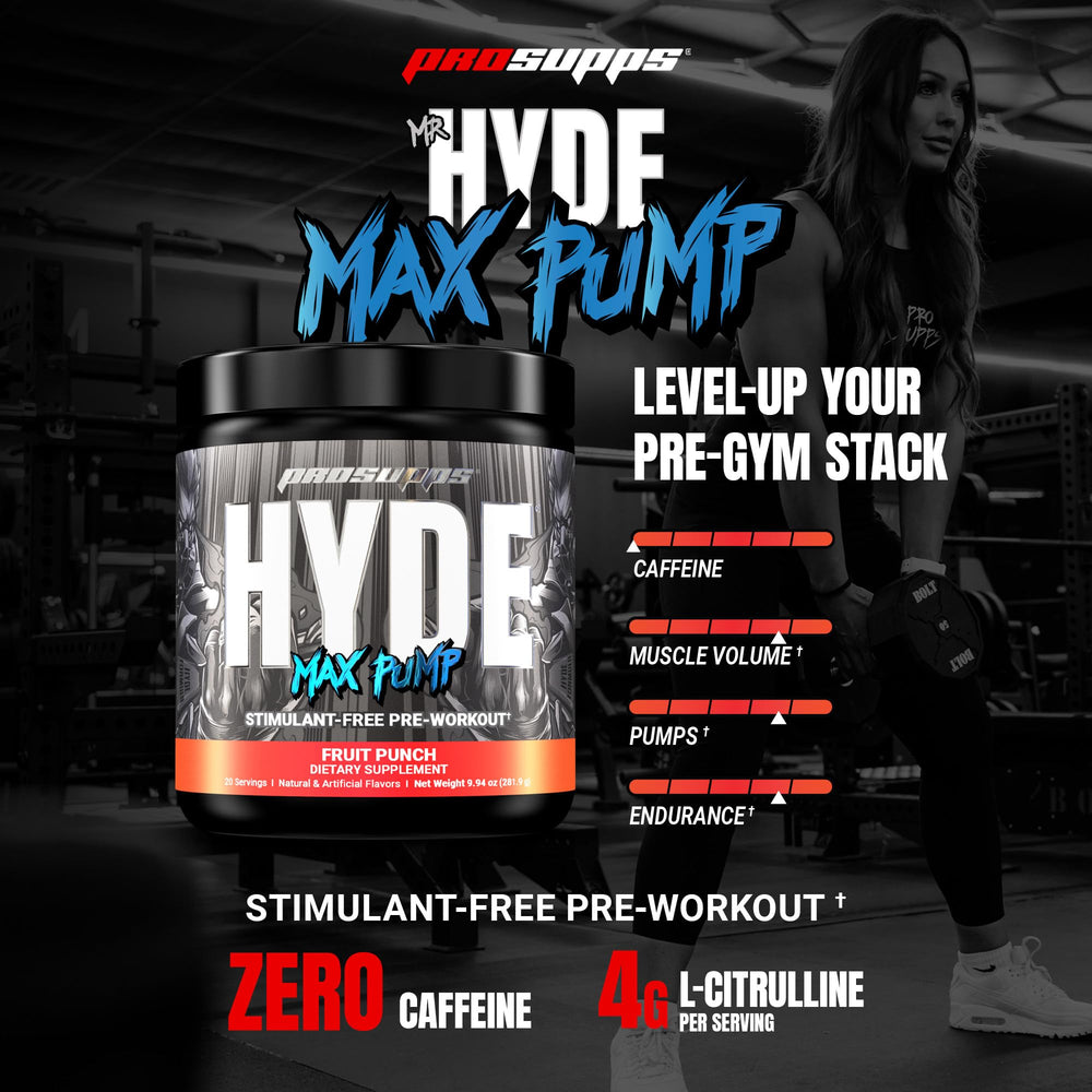 Ingredients label for Max Pump stimulant-free formula