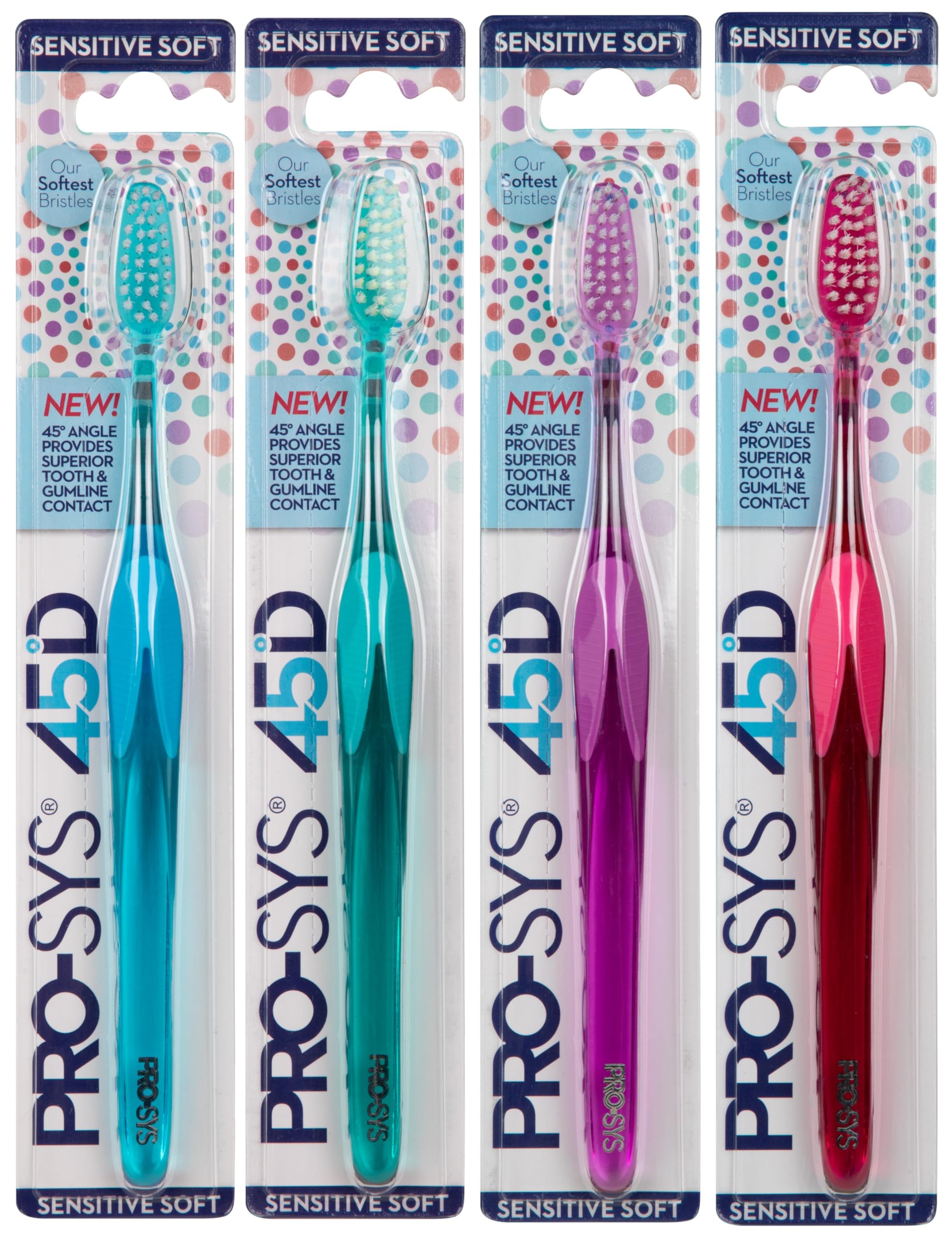 PRO-SYS 45D Sensitive Soft Toothbrush with 45° angle design