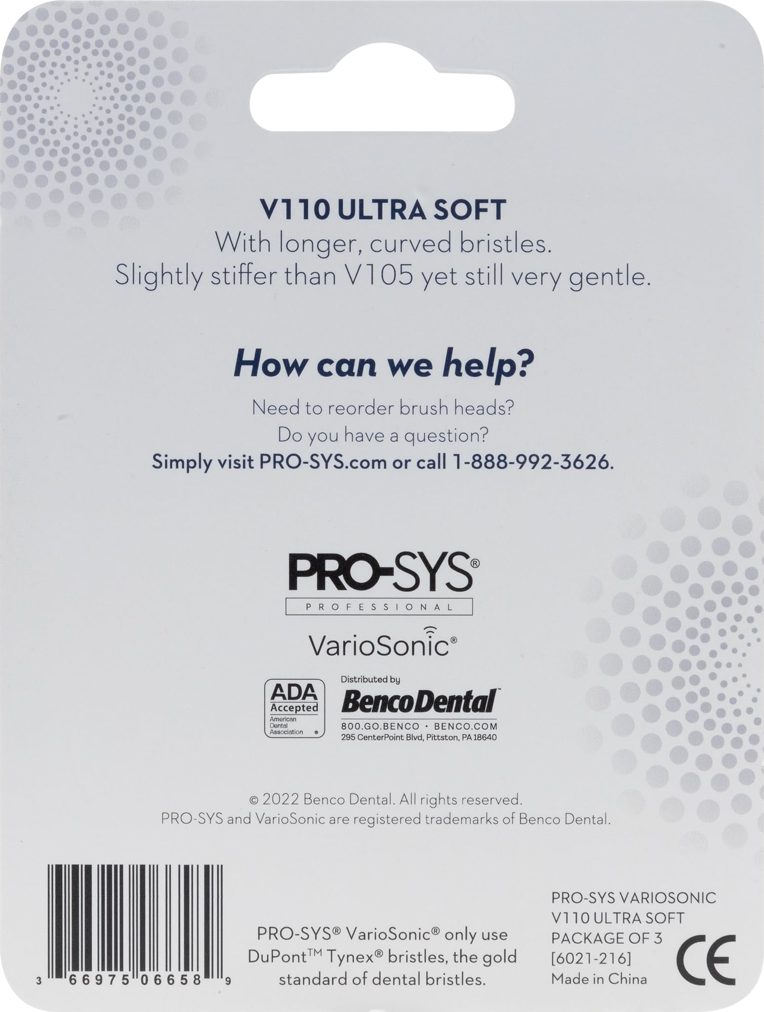 PRO-SYS Black VarioSonic Replacement Head V110 Ultra Soft – side view