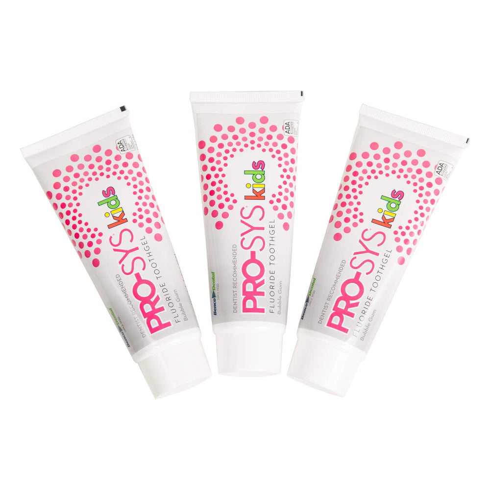 PRO-SYS Kids Bubblegum Fluoride Toothpaste tube close-up